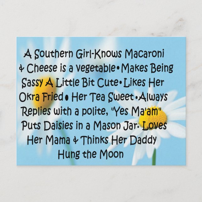 Southern Girl Postcard (Front)