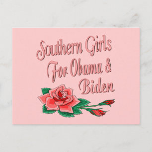 Southern Girls for Obama Biden Postcard