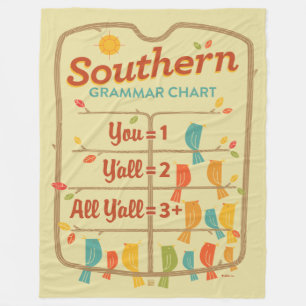 Southern Grammar Chart Fleece Blanket