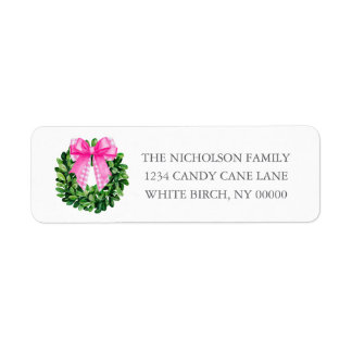 Southern Grandmillennial Pink Plaid Bow Wreath