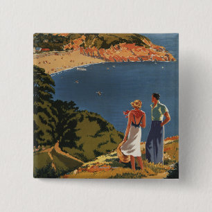 Southern/Great Western Rail Couple on Cliff 15 Cm Square Badge