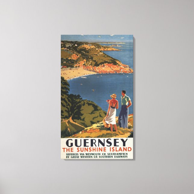 Southern/Great Western Rail Couple on Cliff Canvas Print (Front)