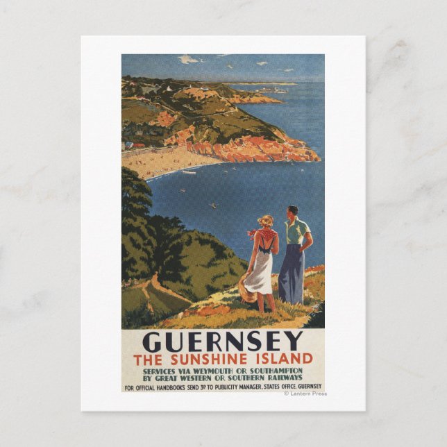 Southern/Great Western Rail Couple on Cliff Postcard (Front)