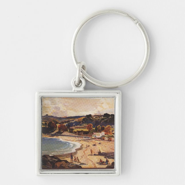 Southern/Great Western Railway Beach Scene Key Ring (Front)