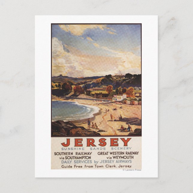 Southern/Great Western Railway Beach Scene Postcard (Front)