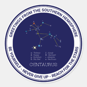 Southern Hemisphere Constellation Centaurus Classic Round Sticker
