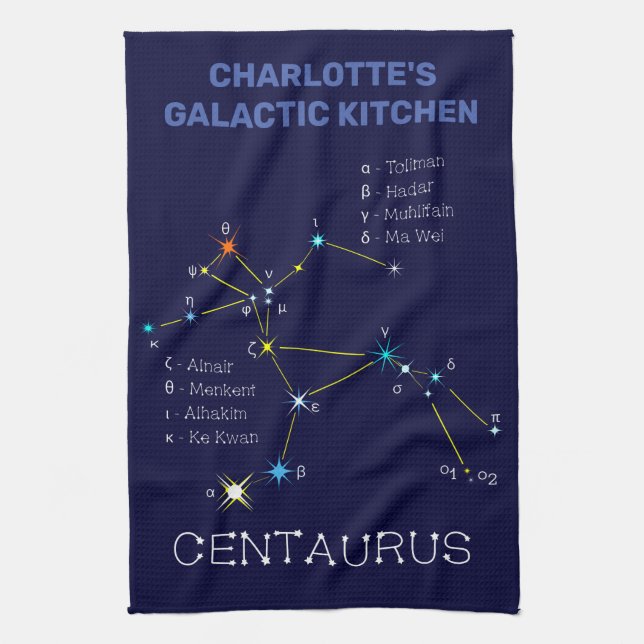 Southern Hemisphere Constellation Centaurus Kitche Tea Towel (Vertical)