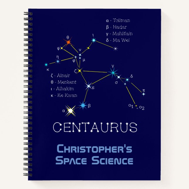 Southern Hemisphere Constellation Centaurus Notebook (Front)