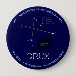 Southern Hemisphere Constellation Crux 10 Cm Round Badge