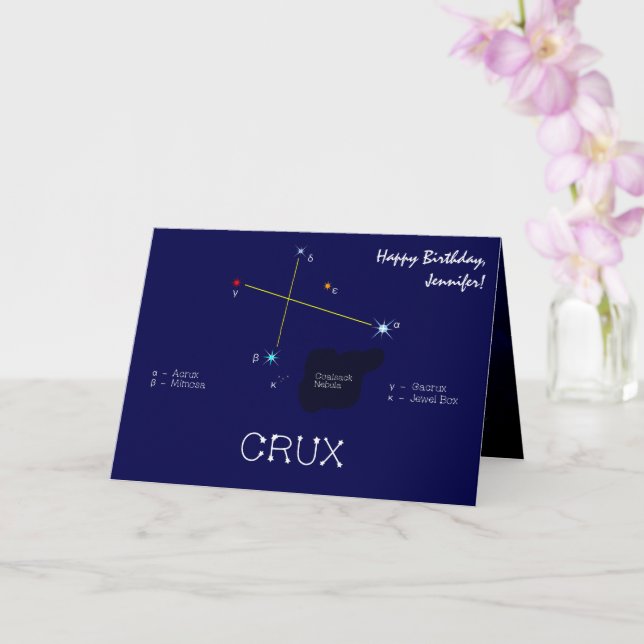 Southern Hemisphere Constellation Crux Card (Orchid)