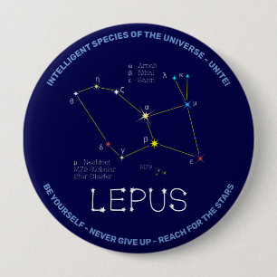 Southern Hemisphere Constellation Lepus 10 Cm Round Badge