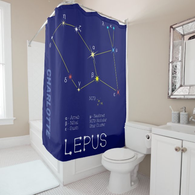 Southern Hemisphere Constellation Lepus Shower Curtain (In Situ)