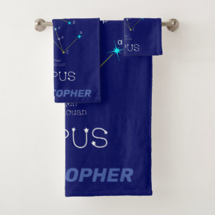 Southern Hemisphere Constellation Lupus Bath Towel Set
