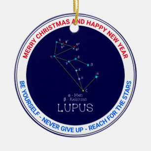 Southern Hemisphere Constellation Lupus Ceramic Tree Decoration