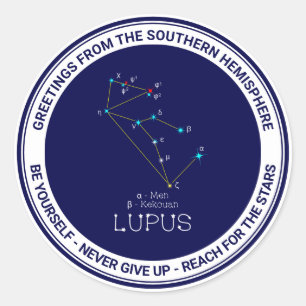 Southern Hemisphere Constellation Lupus Classic Round Sticker