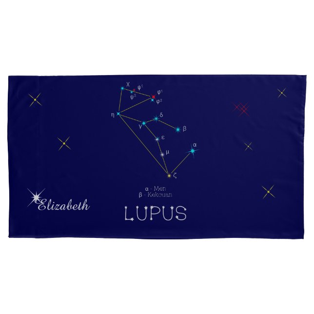 Southern Hemisphere Constellation Lupus Pillowcase (Front)