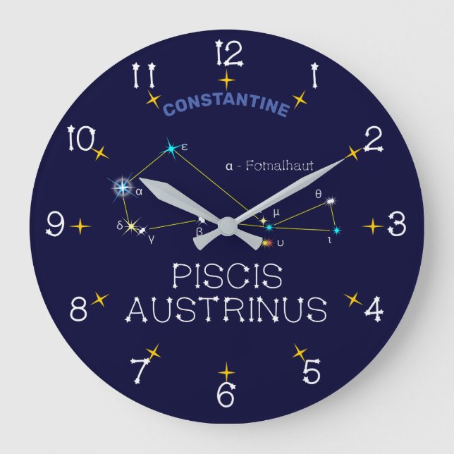 Southern Hemisphere Constellation Piscis Austrinus Large Clock (Front)