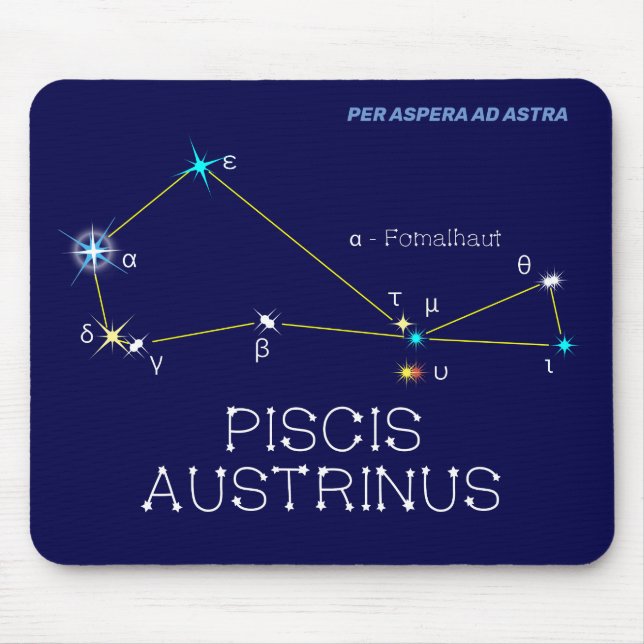 Southern Hemisphere Constellation Piscis Austrinus Mouse Mat (Front)