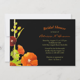 Southern Hollyhocks Fall Bridal Shower Invitation