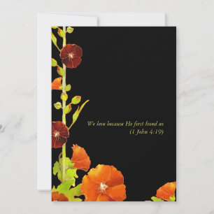 Southern Hollyhocks Luxe Floral Wedding Invitation