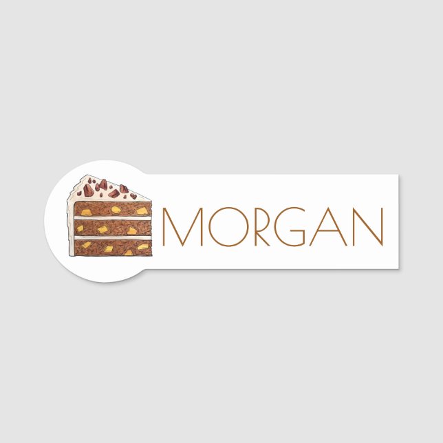 Southern Hummingbird Cake Slice Dessert Bake Sale Name Tag (Front)
