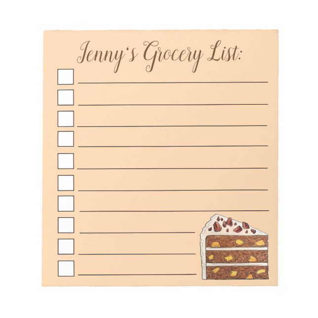 Southern Hummingbird Layer Cake Slice Dessert Notepad (Front)