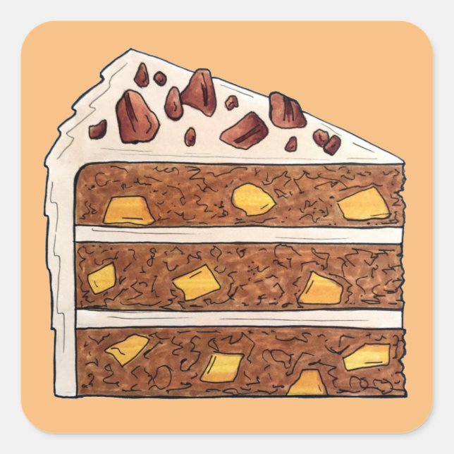Southern Hummingbird Layer Cake Slice Dessert Square Sticker (Front)