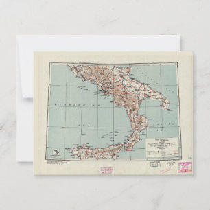 Southern Italy World War II Strategic Map (1943)
