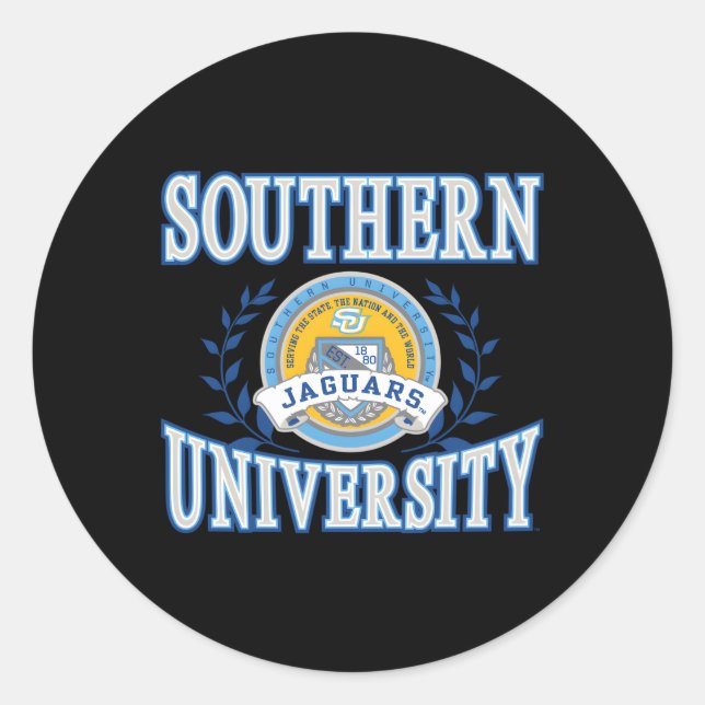 Southern Jaguars Laurels Grey Classic Round Sticker (Front)