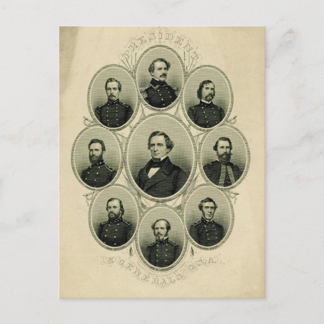 Southern Leaders of the Civil War Postcard (Front)