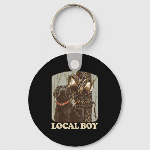 Southern Local Boy Duck Hunting Black Lab Camo Out Key Ring