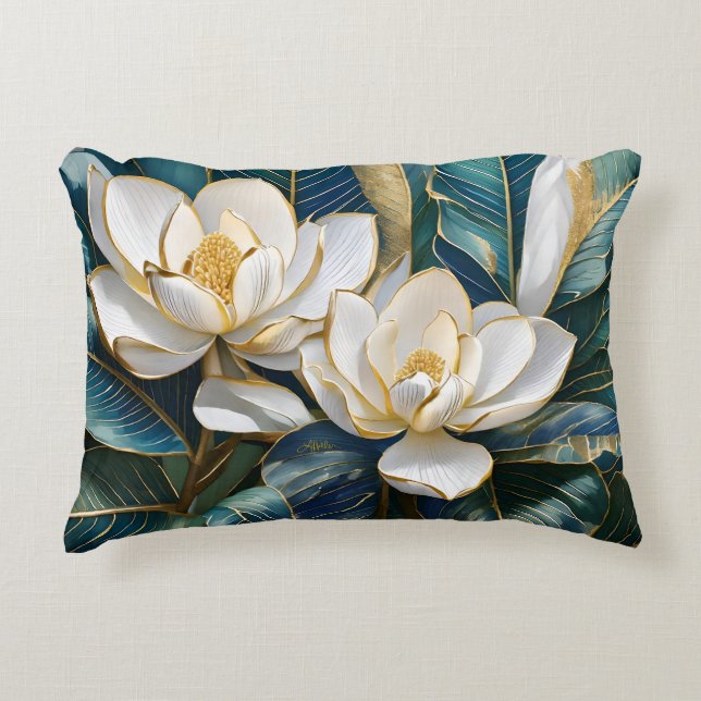 Southern Magnolia Art Decorative Cushion (Front)