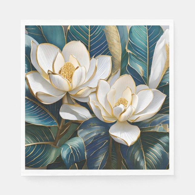 Southern Magnolia Art Napkin (Front)