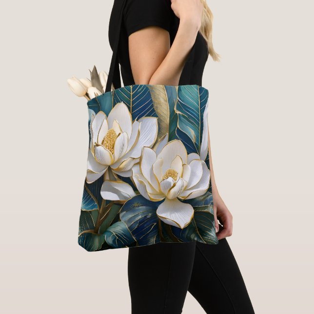 Southern Magnolia Art Tote Bag (Close Up)