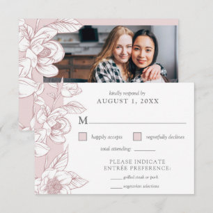 Southern Magnolia Blossom Blush RSVP Photo Card