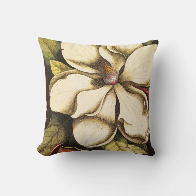 Southern Magnolia Blossom Vintage Cushion (Front)