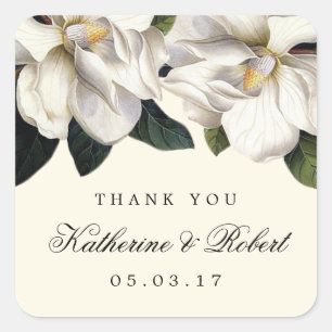 Southern Magnolia Botanical Wedding Favour Sticker