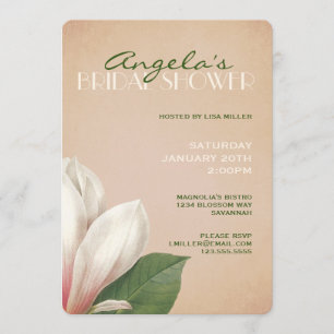 Southern Magnolia Bridal Shower   Rustic Blush Invitation