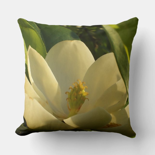 Southern Magnolia Flower Pillow (Front)