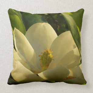 Southern Magnolia Flower Pillow