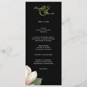 Southern Magnolia Flower Program Elegant Black Programme