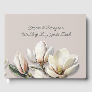 Southern Magnolia Flowers Wedding Guest Book