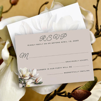 Southern Magnolia Wedding Reply Card Enclosure 