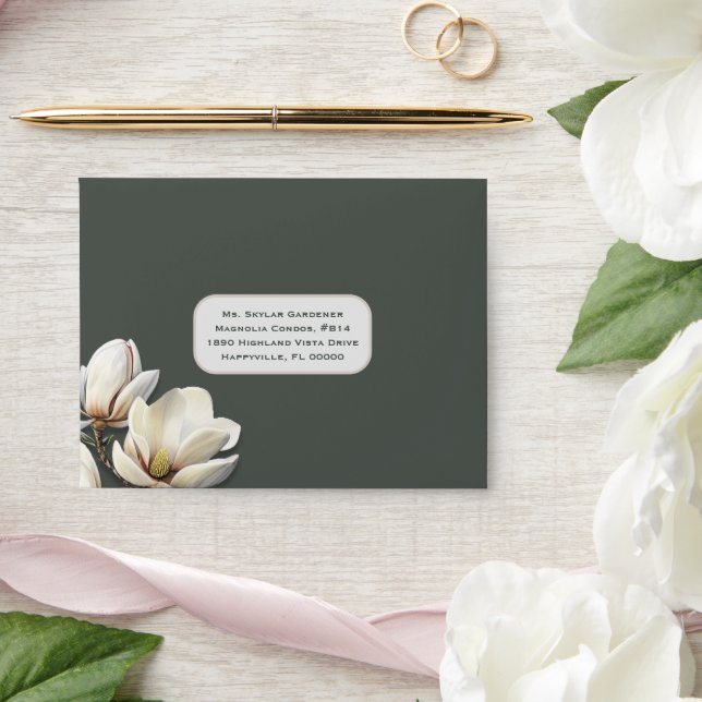 Southern Magnolia Wedding RSVP Addressed  Envelope (Wedding)