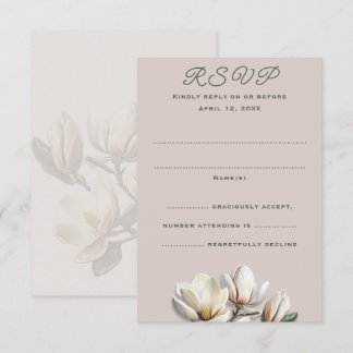 Southern Magnolia Wedding Vertical Reply Cards