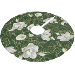 Southern Magnolias Christmas Brushed Polyester Tree Skirt
