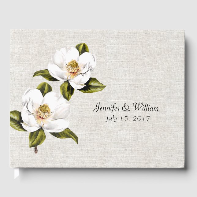 Southern Magnolias Wedding Guest Book (Front)