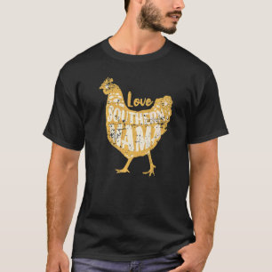 Southern Mama Love Cute Chicken Farm Distressed T-Shirt