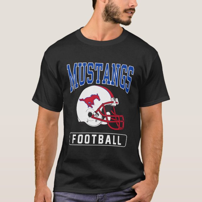 Southern Methodist Smu Mustangs Football Helmet T-Shirt (Front)