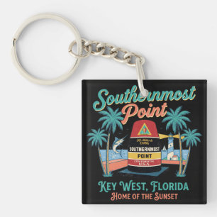 Southern Most Point Key West Retro Tropical Vibe Ring
